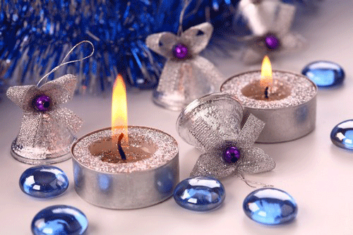 Как на Новый Год украсить свой дом, разные свечи